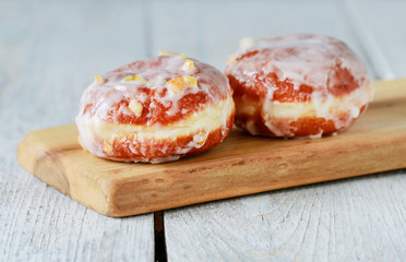 Fat Thursday celebration - traditional polish donuts filled with marmalade.