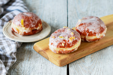 Fat Thursday celebration - traditional polish donuts filled with marmalade.