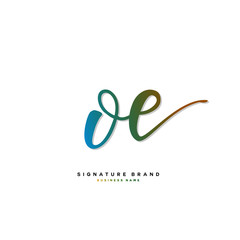 O E OE Initial letter handwriting and  signature logo concept design.