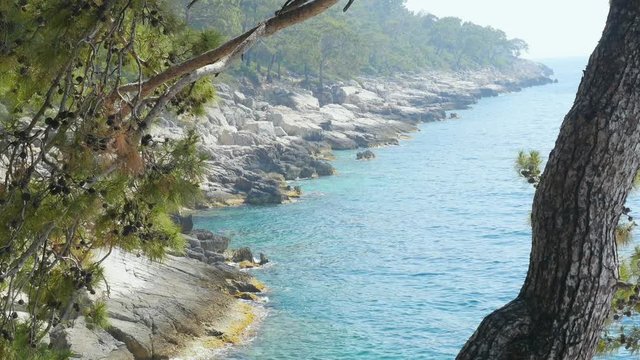 Beautiful aerial view of The Butterfly Valley in Fethiye, Turkey