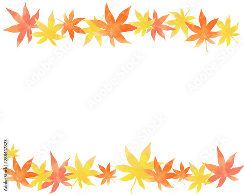 秋の素材 パターン背景 紅葉 もみじ模様 ベクターイラスト Wall Mural Mayu