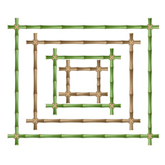 Bamboo frame made of stems