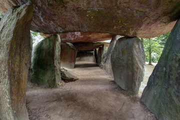 Dolmen La Roche-aux-Fees - the most famous and largest neolithic dolmens in Brittany