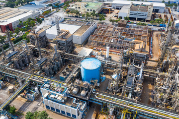 Top view of industrial factory