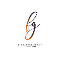 F G FG Initial letter handwriting and  signature logo concept design.