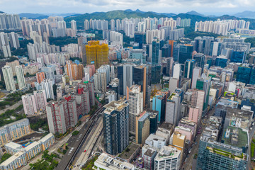 Aerial view of Hong Kong city