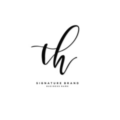 T H TH Initial letter handwriting and  signature logo concept design.