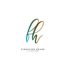 F H FH Initial letter handwriting and  signature logo concept design.