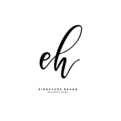 E H EH Initial letter handwriting and  signature logo concept design.