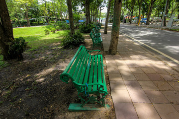 Garden bench for relaxing in the garden