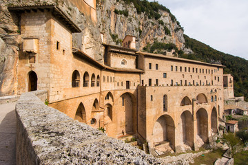 Monastery of Sacred Cave (Sanctuary of Sacro Speco) of Saint Benedict in Subiaco, province of Rome, Lazio, central Italy.