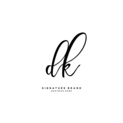 D K DK Initial letter handwriting and  signature logo concept design.