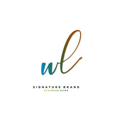 W L WL Initial letter handwriting and  signature logo concept design.