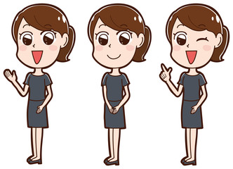 美容部員　ビューティースタッフの女性のイラスト