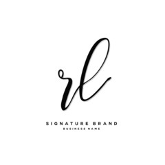 R L RL Initial letter handwriting and  signature logo concept design.