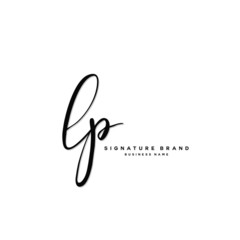 L P LP Initial letter handwriting and  signature logo concept design.