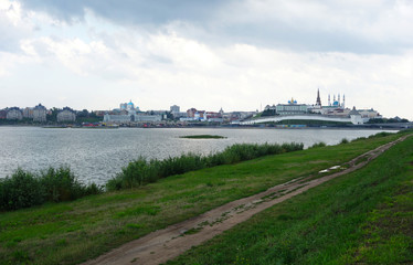 Fototapeta na wymiar View of the Kazan Kremlin from the Kazanka river, Tatarstan, Russia 