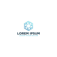 Modern technology logo - internet web and apps design