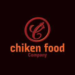 Letter C with Chicken Food Logo Design Vector