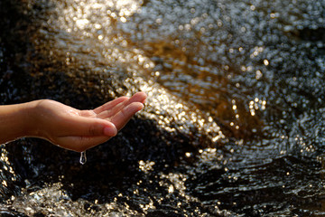 hand with water