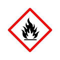 flammable icon vector design template - obrazy, fototapety, plakaty
