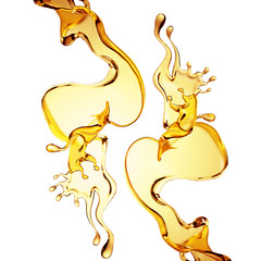 Splash fluid. 3d illustration, 3d rendering.