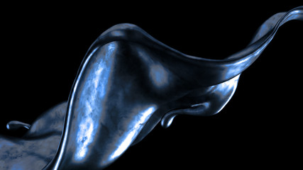 Naklejka premium Splash fluid. 3d illustration, 3d rendering.