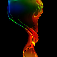 Splash fluid. 3d illustration, 3d rendering.