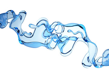 Splash fluid. 3d illustration, 3d rendering.