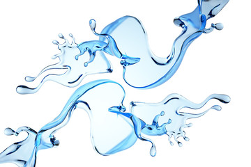 Splash fluid. 3d illustration, 3d rendering.