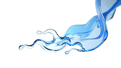 Splash fluid. 3d illustration, 3d rendering.