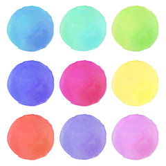 Watercolor Round Pastel Color Circles Collection