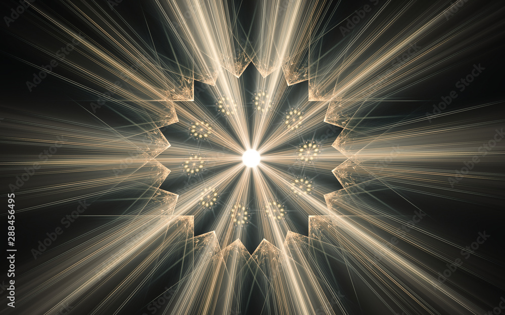 Aufkleber digital image generated on a computer consisting of beautiful abstract geometric shapes, lines of di
