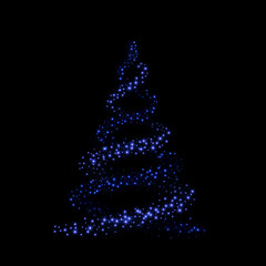 Christmas tree Happy New Year background Vector illustration