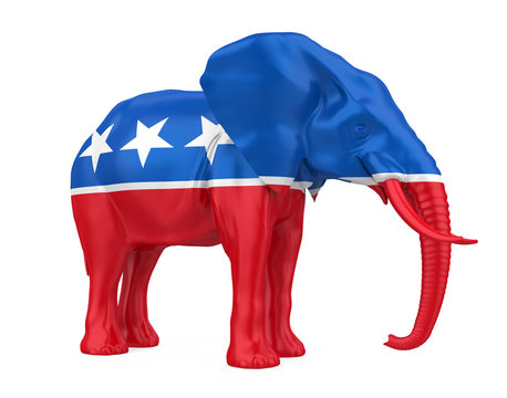 Republican Elephant Illustration Isolated