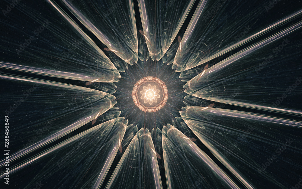 Aufkleber digital generated image in the form of abstract geometric shapes of various shades and colors for us