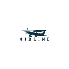 Airline logo design - plane aviation space - obrazy, fototapety, plakaty