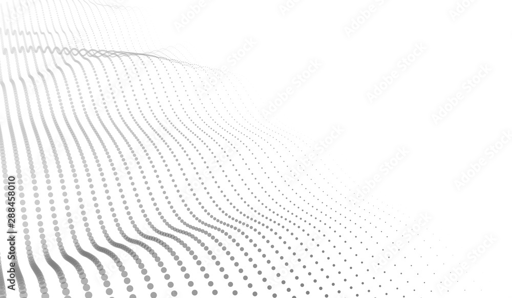 Poster big data. vector abstract futuristic digital landscape with particles dots and stars on horizon. com