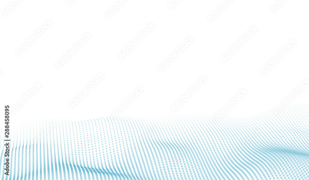 Poster big data. vector abstract futuristic digital landscape with particles dots and stars on horizon. com