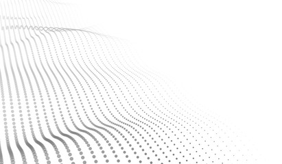 Big Data. Vector abstract futuristic digital landscape with particles dots and stars on horizon. computer geometric digital connection