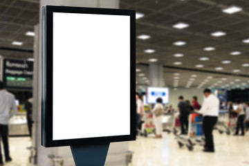 blank advertising billboard at airport.