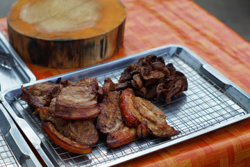 grilled meat and vegetables