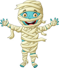 Cute mummy cartoon. Vector illustration 
