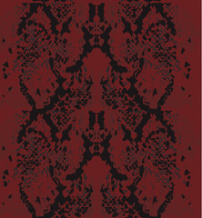 Vector snake skin pattern on dark red background