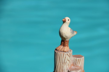 seagull on post