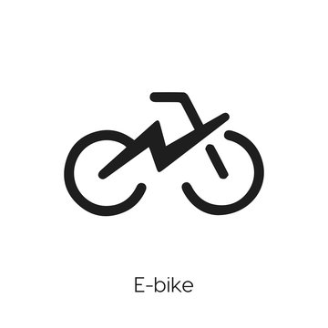e-bike icon. e-bike vector symbol. Linear style sign for mobile concept and web design. e-bike symbol illustration. Pixel vector graphics - Vector	