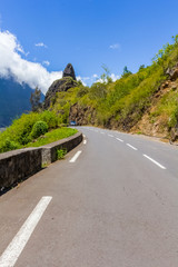 road in mountains, Cilaos, Réunion Island 