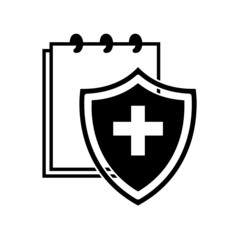 Fototapeta premium Medical insurance icon in flat style on white background. Vector illustration