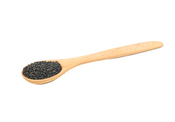 Black sesame in spoon
