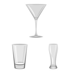 Vector design of capacity and glassware sign. Set of capacity and restaurant stock symbol for web.